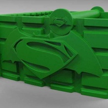 kryptonite batman superman toilet paper holder bathroom 3d print model - Mito3D