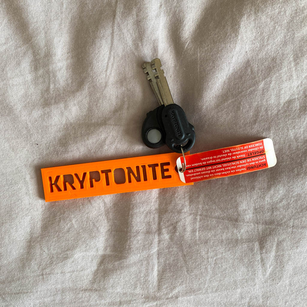 kryptonite logo porte clés 3d arianeplast bicyclette vélo électrique vtt Ulock Puce 3D print model - Mito3D