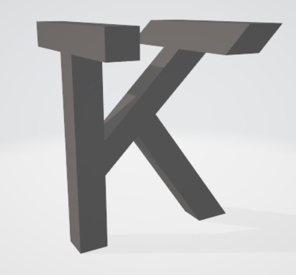 kt art combination letters 90 rotation art 3d suit 3d print model - Mito3D