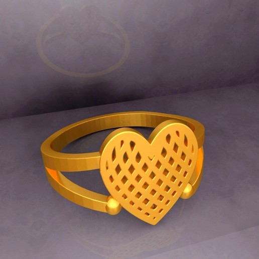 ktfrd04 filigranen Herz-geometrischer ring-und 3d-design Schmuck 3d-gedruckte Silber-ring design3d ktkaraj ring stl 3dprinting Schmuck-cad-Modell 3d-cad-Modell Hochzeit 3d fancy Herz geometrische das filigrane 3D print model - Mito3D