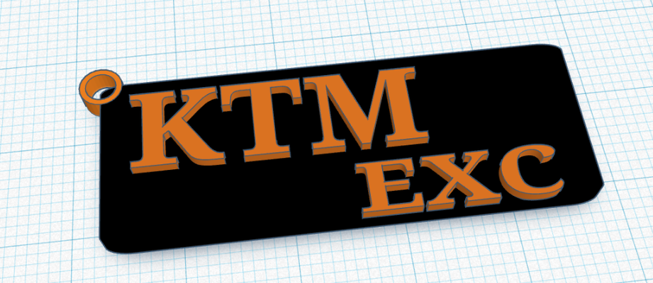 ktm exc keychain key fob 3d print model - Mito3D