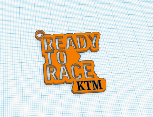 ktm keychain ready to race key fob exc duke ashtray logo 3d print model - Mito3D