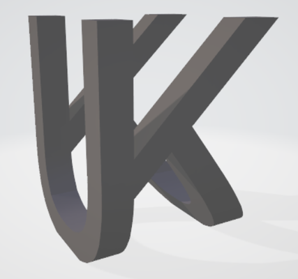 ku combination letters art 90 rotation art 3d suit 3d print model - Mito3D