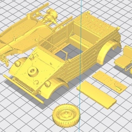 kubelwagen yazdırılabilir araba oyun yuvası scalextric tamiya rc 3D print model - Mito3D