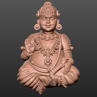 kubera pendant toy jwellery sculpture hindu god religion statue chain necklace locket charm lavalliere idol figure 3dprint resin formlabs 3d print model - Mito3D