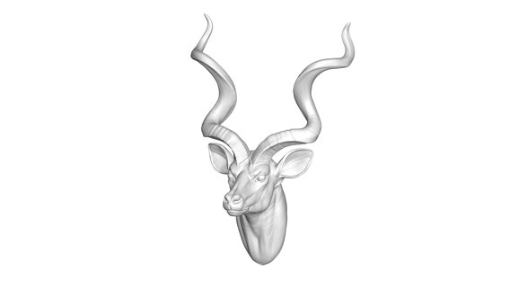 kudu head Art - sculpture animal art wall 3d print model - Mito3D