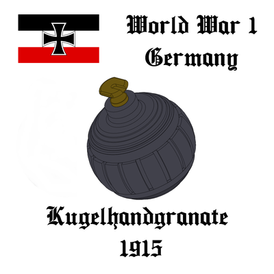 kugelhandgranate 1915 3d model - ww1 german war grenade empire reconstitution reproduction 3d print model - Mito3D