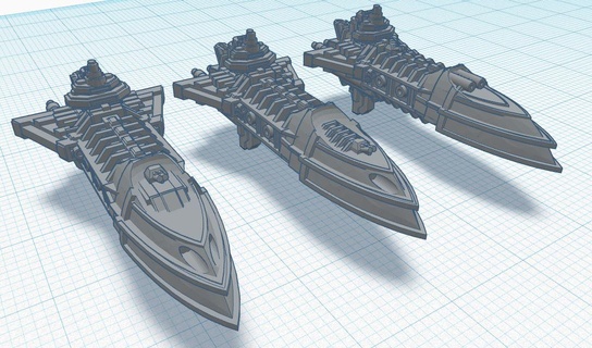 gurka kaması sınıf torpido eskort bfg savaş filosu gotik gemi imparatorluk 3d print model - Mito3D