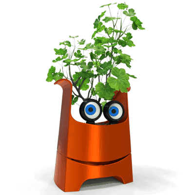 clou pot fleur drôle créature charmant minimaliste sourire drainage plante afficher mignonne yeux accueil maison décor 3d print model - Mito3D
