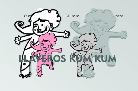 kum fun people key chain 3d print model - Mito3D