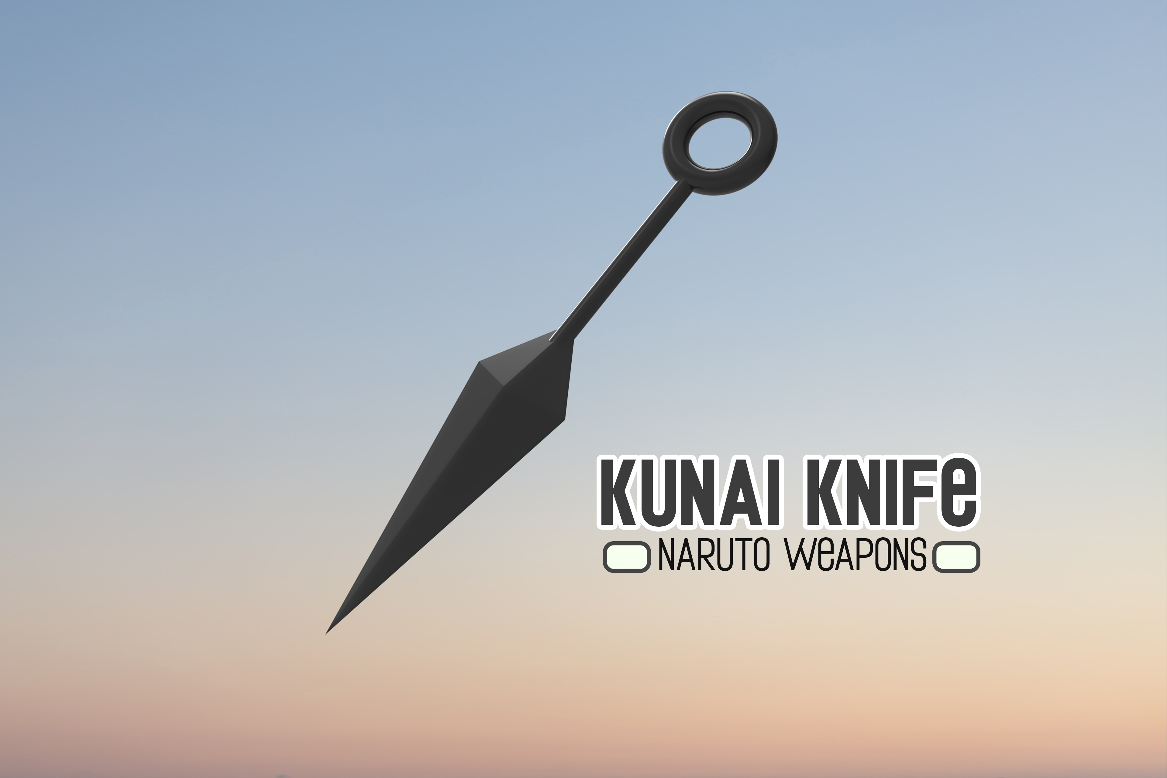 kunai knife - naruto baruto sharp isolated steel chakra chakrablade glazed bladed weapon iron tool hobby diy 3D print model - Mito3D