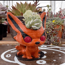 kurama funko estilo maceta diseño jardín casa juguete coleccionable Arte naruto kyubi maullar raro suculento cactus plantas 3d print model - Mito3D