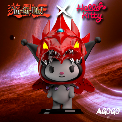 kuromi slifer arte oscuro mago gatito cinnamoroll yu gi oh niña rojo ojos b continuar obelisco kuriboh 3d print model - Mito3D