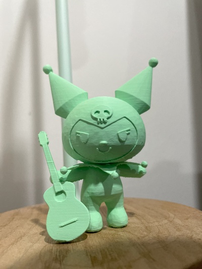 kuromi violão jogos sanrio anime animação japonês estatueta modelo 3d print model - Mito3D