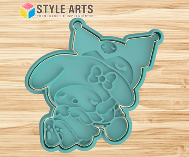kuromi melody - onegai melody - cookie cutter - cookies kuromi melody onegai melody cutting cookies masses cookies cutter stamp seal  3d print model - Mito3D