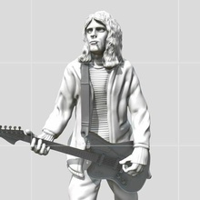 kurt cobain - 3dprinting toy musician nirvana printable actionfigure rockstar guitar pose blend stl ender 3 miniature statue xmas christmas american guitarist 3d print model - Mito3D