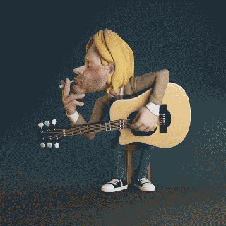 kurt kurt cobain cobain nirvana grunge müzik 90s 3d print model - Mito3D