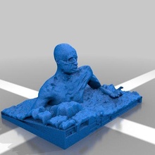 art morte île Humain crâne marchant zombi sculptures 3d print model - Mito3D