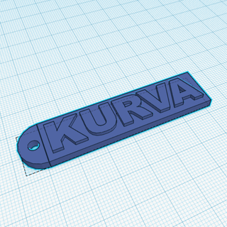 kurva keychain 3d print model - Mito3D