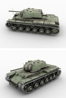 kv 1 tank panzer zırhlı 3d print model - Mito3D