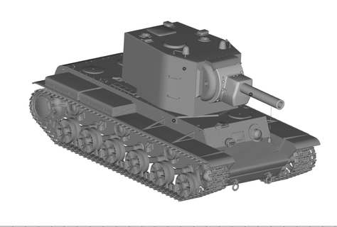 kv 2 soviético pesado tanque stl mundo tanques kv2 modelo 3d print model - Mito3D