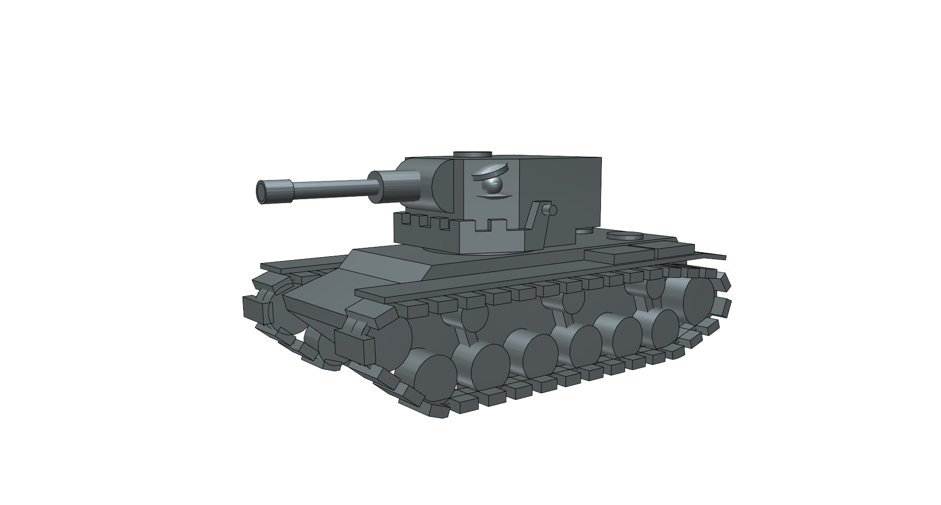 kv2 tank toon kv 2 Youtube karikatür 3D print model - Mito3D