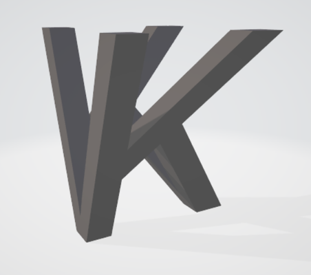 kv art combination letters 90 rotation art 3d suit 3d print model - Mito3D