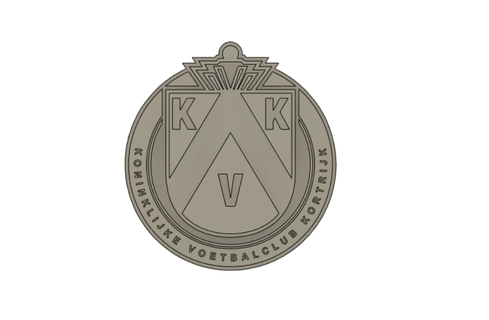 kv kortrijk logo badge football soccer jpl jupiler pro league decoration man cave sport emblem belgium voetbal 3d print model - Mito3D