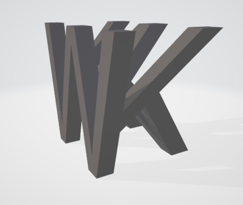 kw art combination letters 90 rotation art 3d suit 3d print model - Mito3D