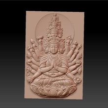 kwan-yin bodhisattva thousands heads hands art 3d artcam bas-relief buddha carving character figure sculpture cnc decoration engraving fantasy guanyin mold oriental pendant religion statue woman china jewelry 3d print model - Mito3D
