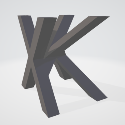 kx art combination letters 90 rotation art 3d print model - Mito3D