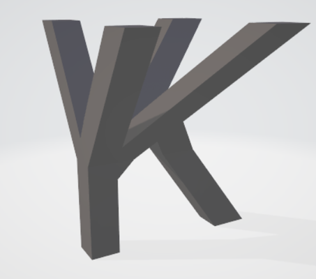 ky art combination letters 90 rotation art 3d suit 3d print model - Mito3D