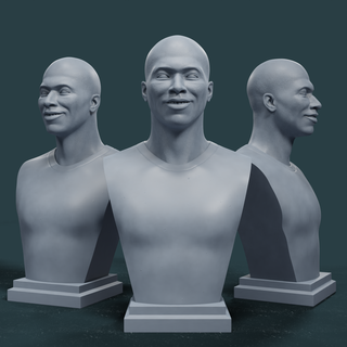 kylian mbapp stilizzato fallimento sorridente Finalmente calcio futebol PSG busto scultura testa giocattolo 3d print model - Mito3D
