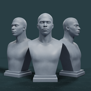 kylian mbapp - stylized bust mbape soccer futebol football psg busto sculpture head toy 3d print model - Mito3D