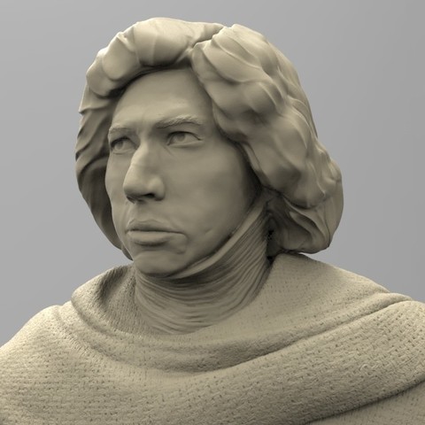 kylo ren art starwars adam driver film ben solista petto primo ordine 3D print model - Mito3D