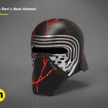 kylo ren helmet destroyed - star wars game new knight dakr force order jedi real size wearable toy destroy armor 3d print model - Mito3D
