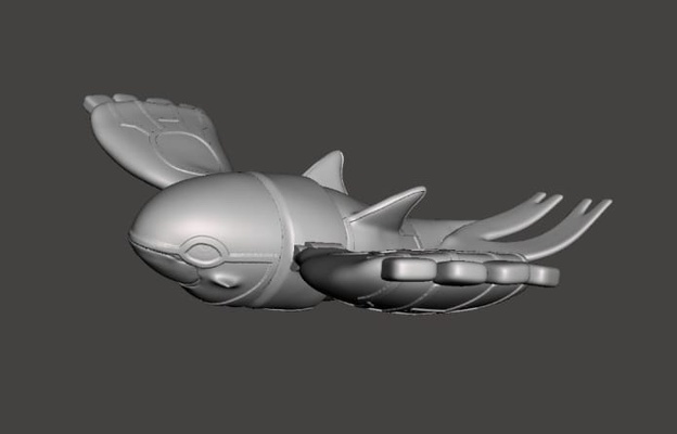 kyogre articulado pokemon nintendo juego vídeo arte fan juguete acción figura 3d print model - Mito3D