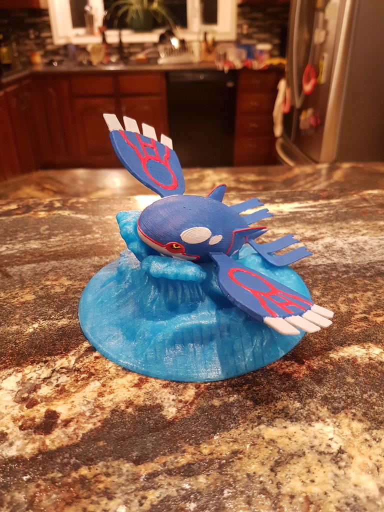 kyogre In piedi Pokemon sculture 3D print model - Mito3D