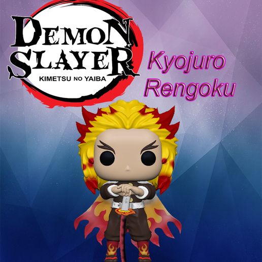 Kyojuro Rengoku funko Chibi Lachen Spielzeug Karikatur Dämon Jägerin Kimetsu yaiba 3D print model - Mito3D