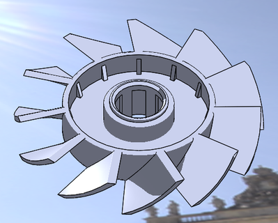 kz65 type circular saw fan spare part 3d print model - Mito3D