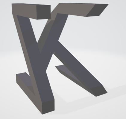 kz art combination letters 90 rotation art 3d suit 3d print model - Mito3D