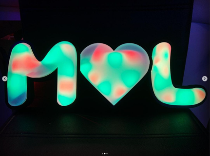 l coração nobre wooble rgb conduziu luz cartas f amar LED listras led 3d parede painéis Ideias 3d print model - Mito3D