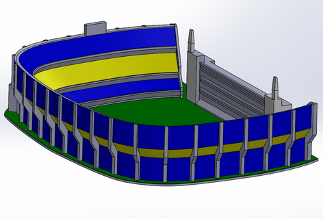 la bombonera alberto j armando boca stadium Architecture mouth soccer argentina river monumental xeneize 3d print model - Mito3D