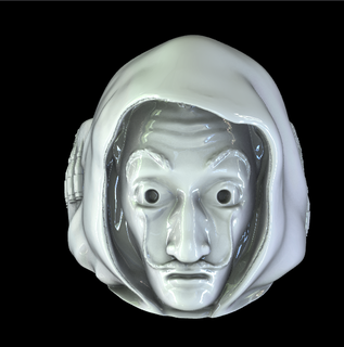 la casa papel Anillo maske yüzük dizi direnç isyan soygun entrika sembol Dali 3d print model - Mito3D