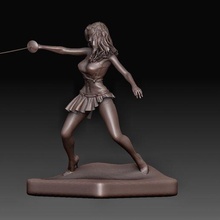 fille d'artagnan art personnage imprimable modèle statue armes corps 3d print model - Mito3D