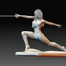 la fille d'artagnan 3 art people character printable model statue weapons 3d print model - Mito3D