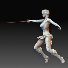 fille d'artagnan art personnage imprimable modèle armes 3d print model - Mito3D