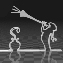 la linea yılan seven gülmek heykeller 3d print model - Mito3D