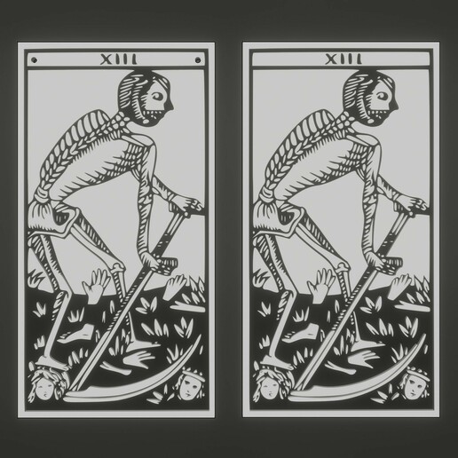 la mort tarot card muerte reiki arcanos mayores arcana cartas 3D print model - Mito3D