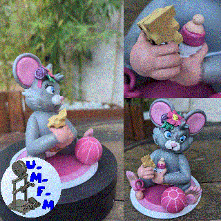 souris collezione animali fiori topo figurina bambino fiore decorazione 3d print model - Mito3D